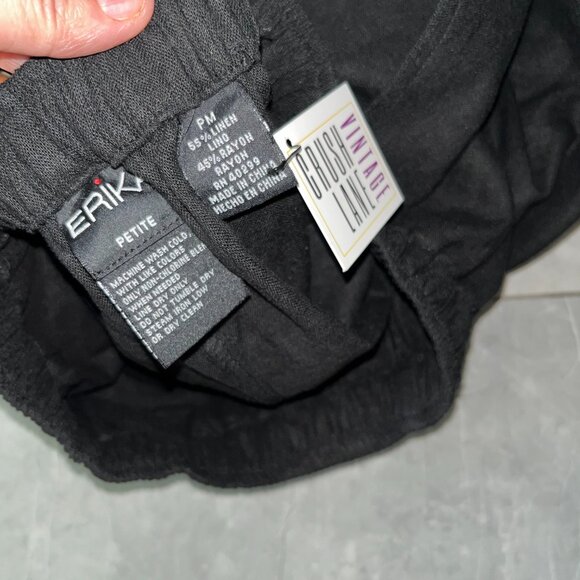 Black Linen Blend Culottes Petite - Picture 4 of 5